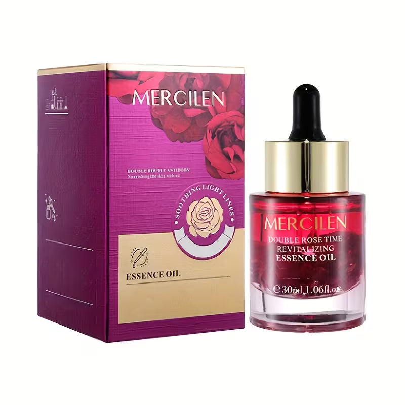 MERCILEN Rose Essential Oil with Hypoallergenic Plant-Based Squalane